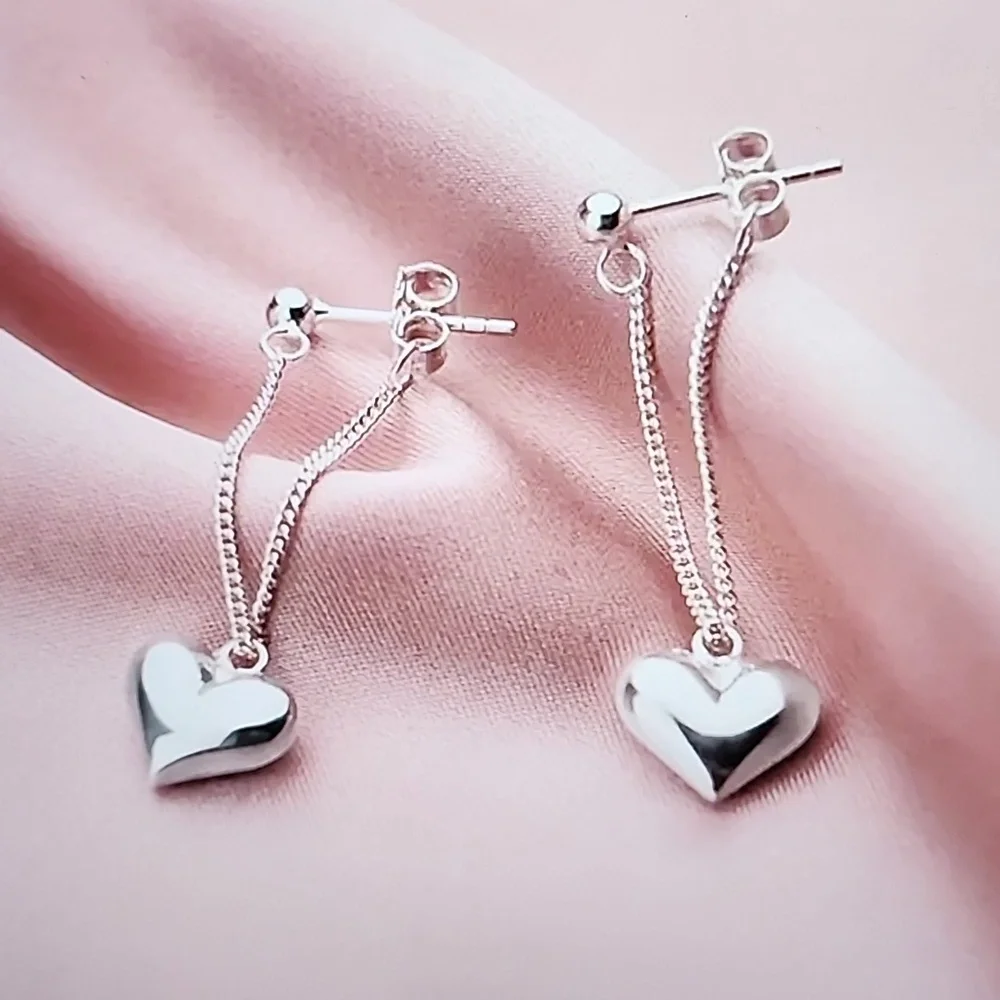 Heart Pendant Dangle earrings